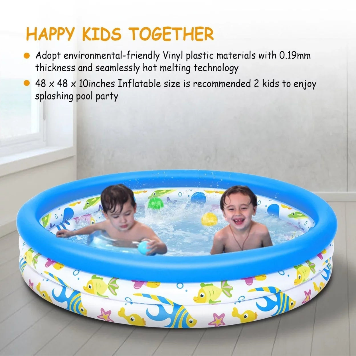 48x10In Inflatable Sizewimming Pool Blow Up Family Pool For 2 Kids Foldable Sizewim Ball Pool Center