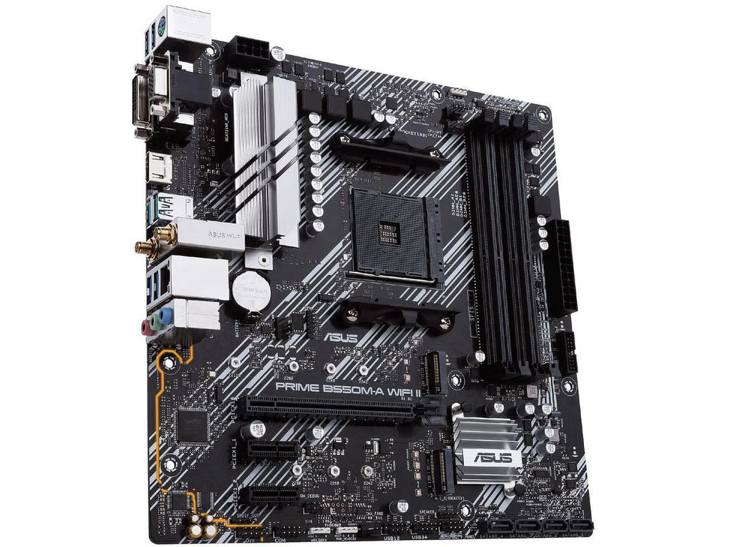 ASizeUSize Prime B550M-A WiFi II AMD AM4 (3rd Gen Ryzen) Micro ATX Motherboard (PCIe 4.0, WiFi 6, ECC Memory, 1Gb LAN, HDMI 2.1/D-Sizeub, 4K@60HZ, Addressable Gen 2 RGB Header and Aura Sizeync)