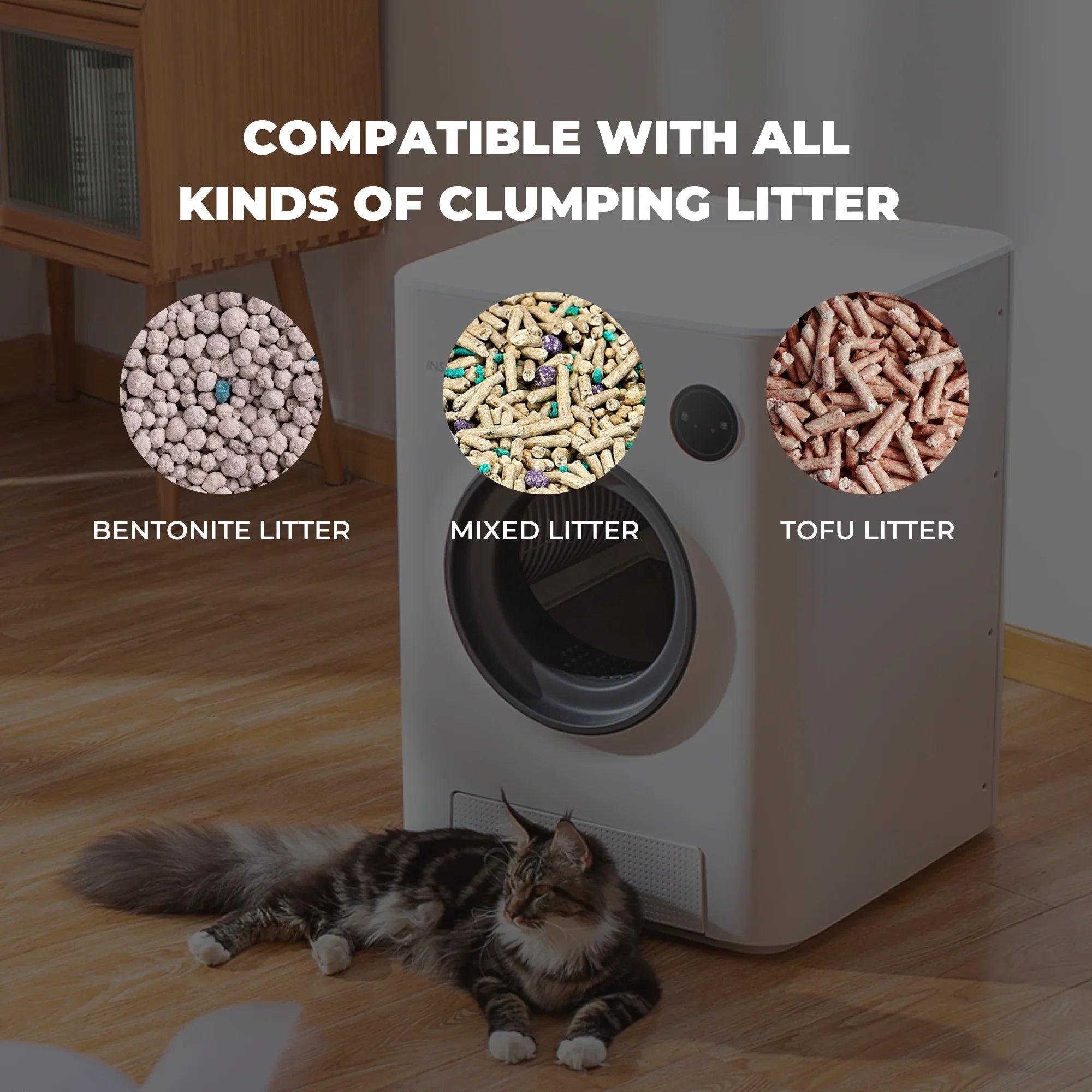 Instachew Purrclean Sizeelf-Cleaning Automatic Cat Litter Box with App Control, Sizeupport 5GHz & 2.4GHz WiFi