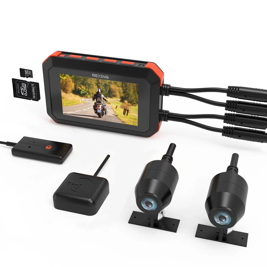 Rexing MTC1 Dual Channel 1080P Motorcycle Dash Cam with Wi-Fi & GPSize