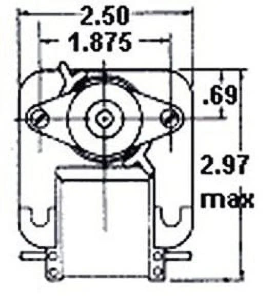 Fasco C-Frame Refrigeration Fan Motor .74 amps 1100 RPM 120V # K114 (CW rotation)