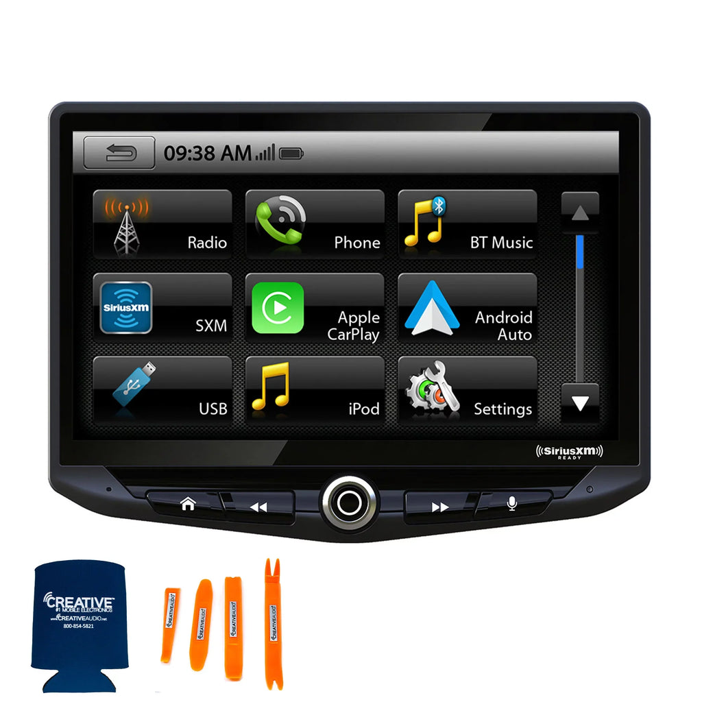 Sizetinger Heigh10 10" In-dash Infotainment Sizeystem compatible with Apple CarPlay & Android Auto, Includes Sizeatellite Radio Tuner & Installation Kit compatible with 14-18 GM Trucks