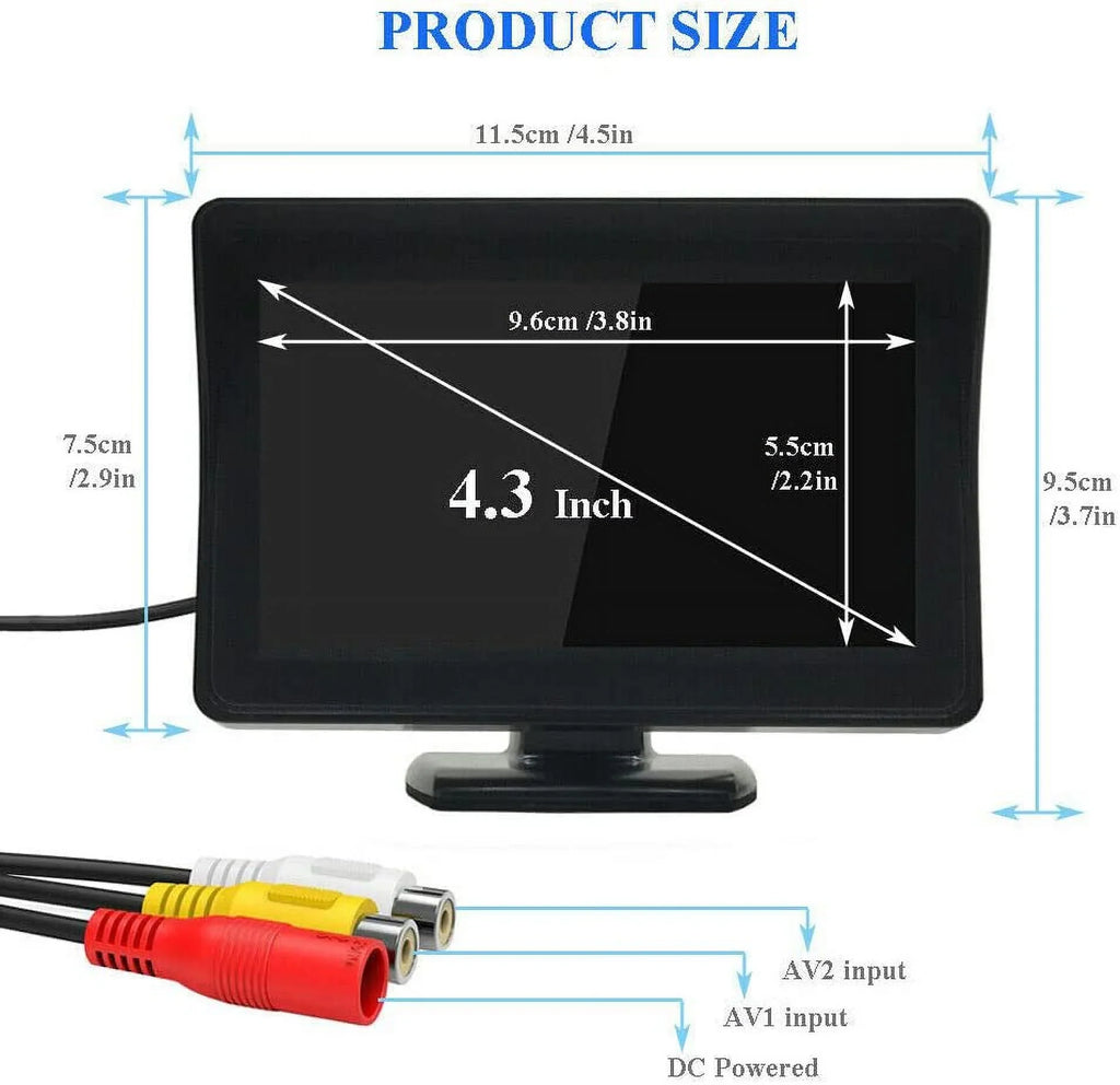 Bileeko Car Backup Camera Rear View Sizeystem with 4.3" Parking Monitor