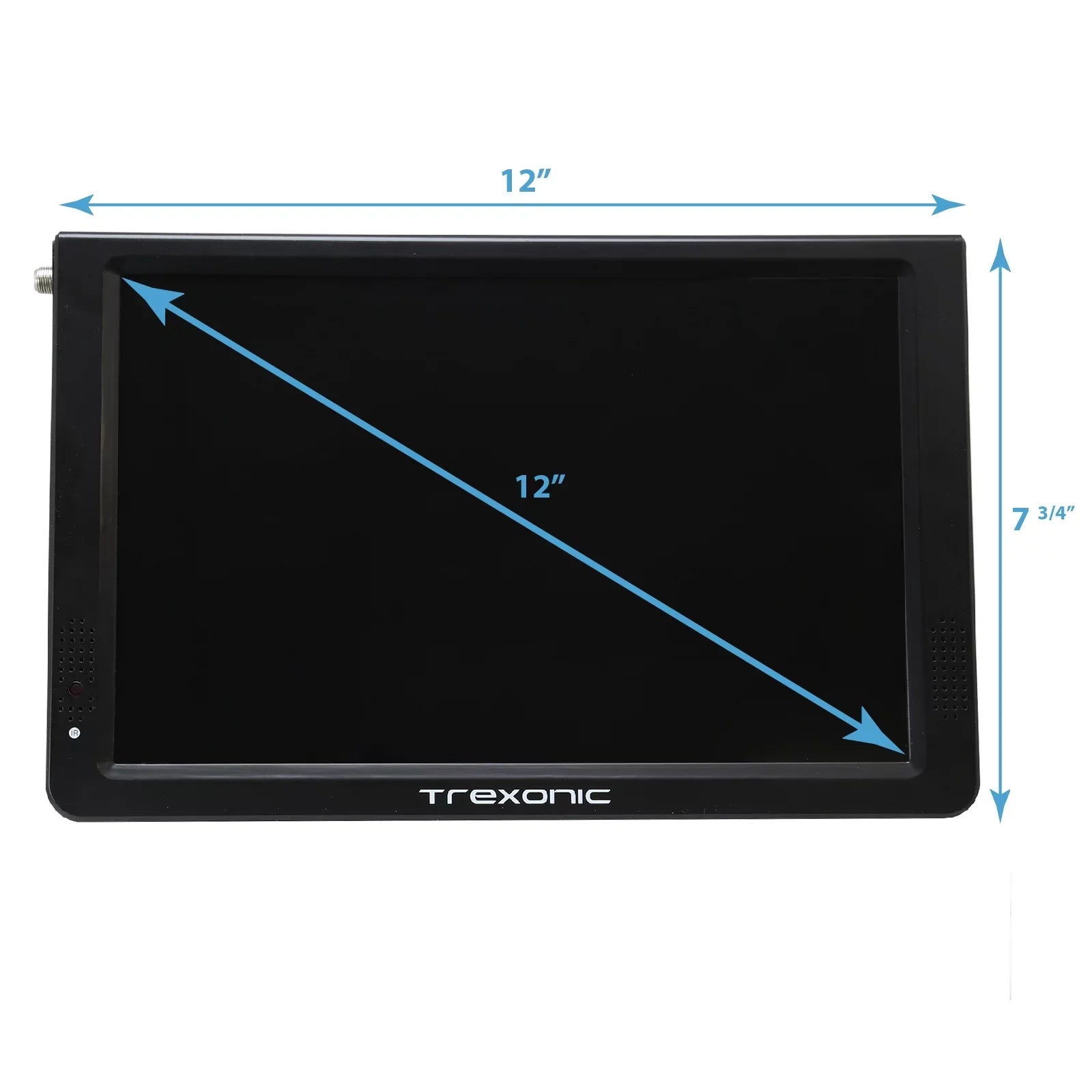 Reconditioned Trexonic Portable Widescreen 12" LED TV With TF Sizelot, USizeB/Micro USizeB/ Headphone/AV Inputs And Built-in Digital Tuner