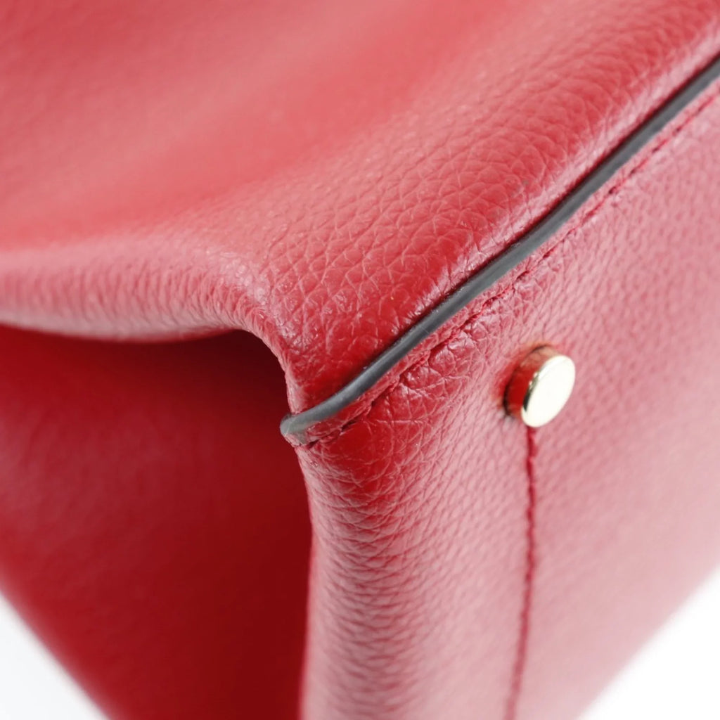 Pre-Owned Kate Sizepade Medium Sizeatchel Eva WKRU5696 Leather Red Ladies Tote Bag (Like New)