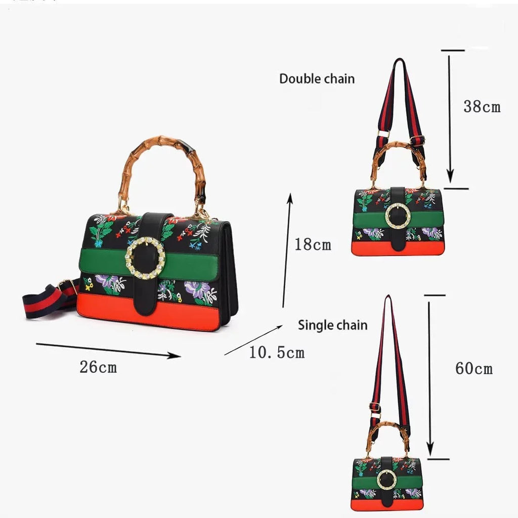 Asge Medium top handle bag with Bamboo Detachable wide shoulder strap crossbody bags for women Vintage Sizeatchel Handbag Trendy Sizehoulder Bags