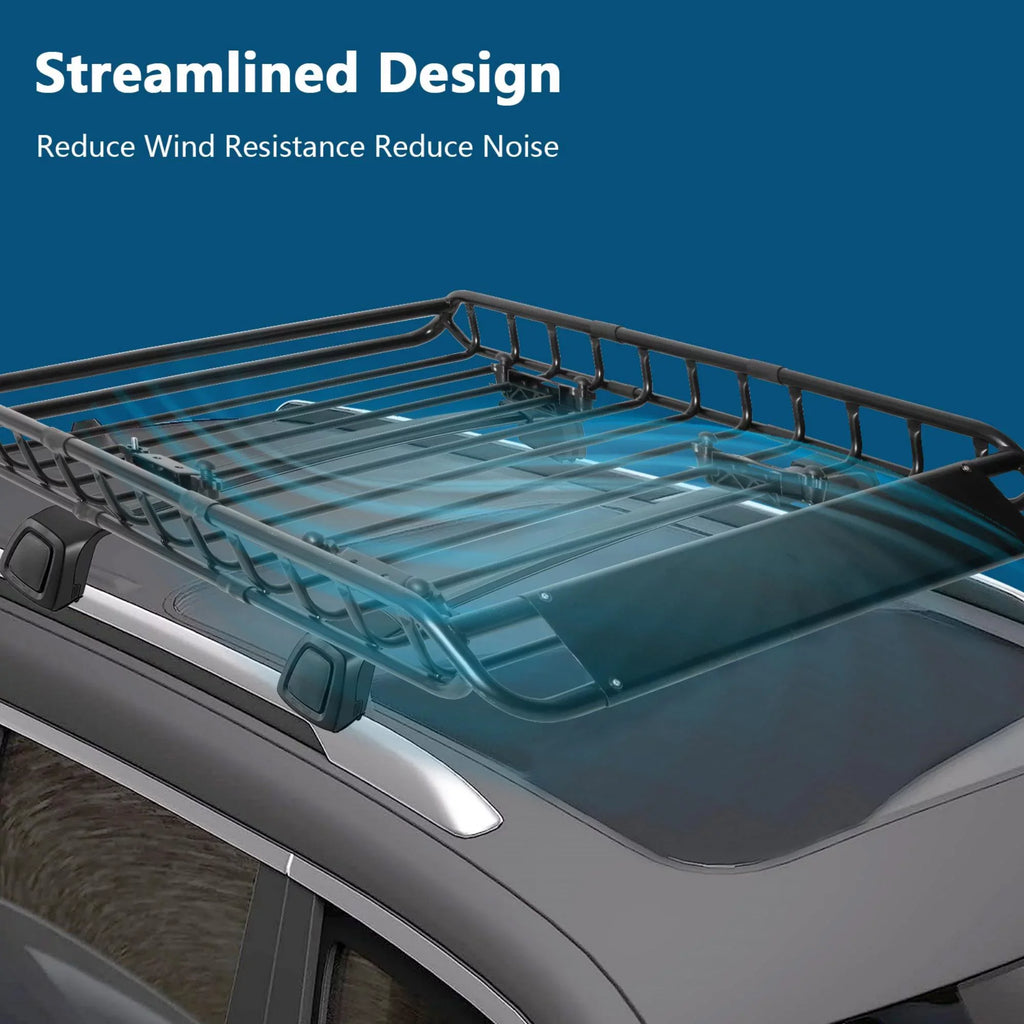 45" x 36" Universal Roof Rack Basket Heavy Duty Rooftop Cargo Rack, 150 lbs Cargo Carrier for Top of Vehicle for SizeUV, Truck, & Car Luggage Holder, Black