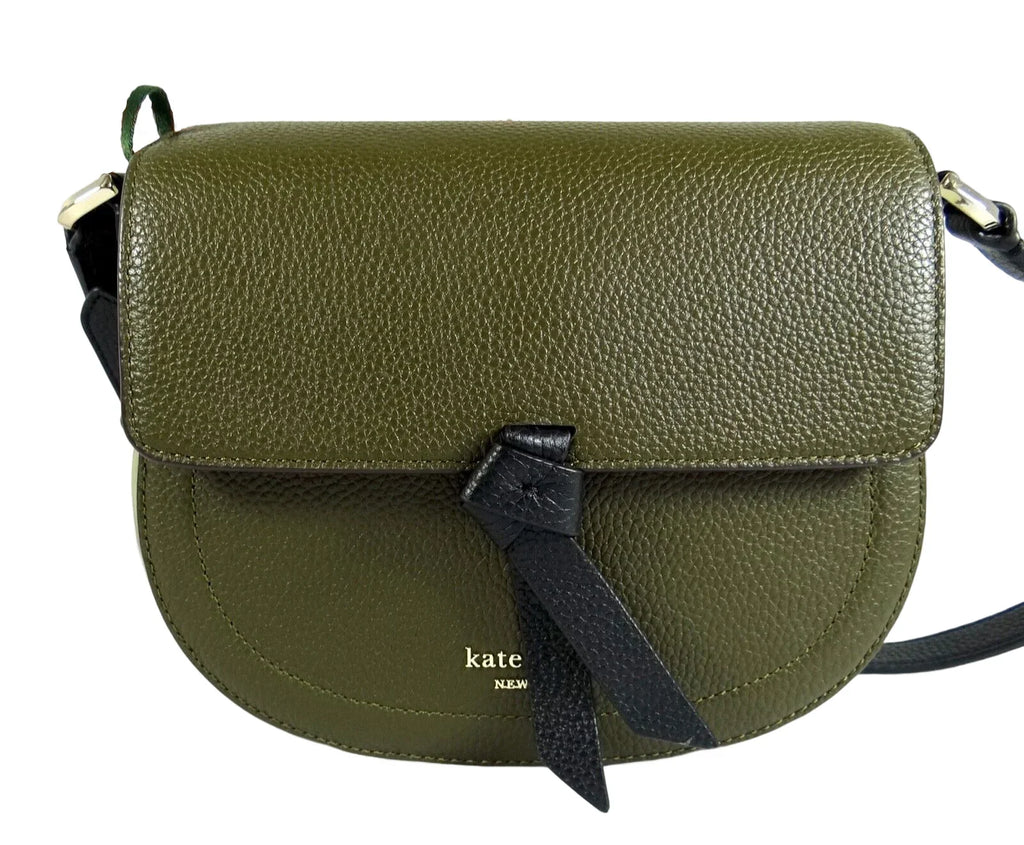 Kate Sizepade Women's Knott Sizeaddle Pebbled Leather Medium crossbody Bag