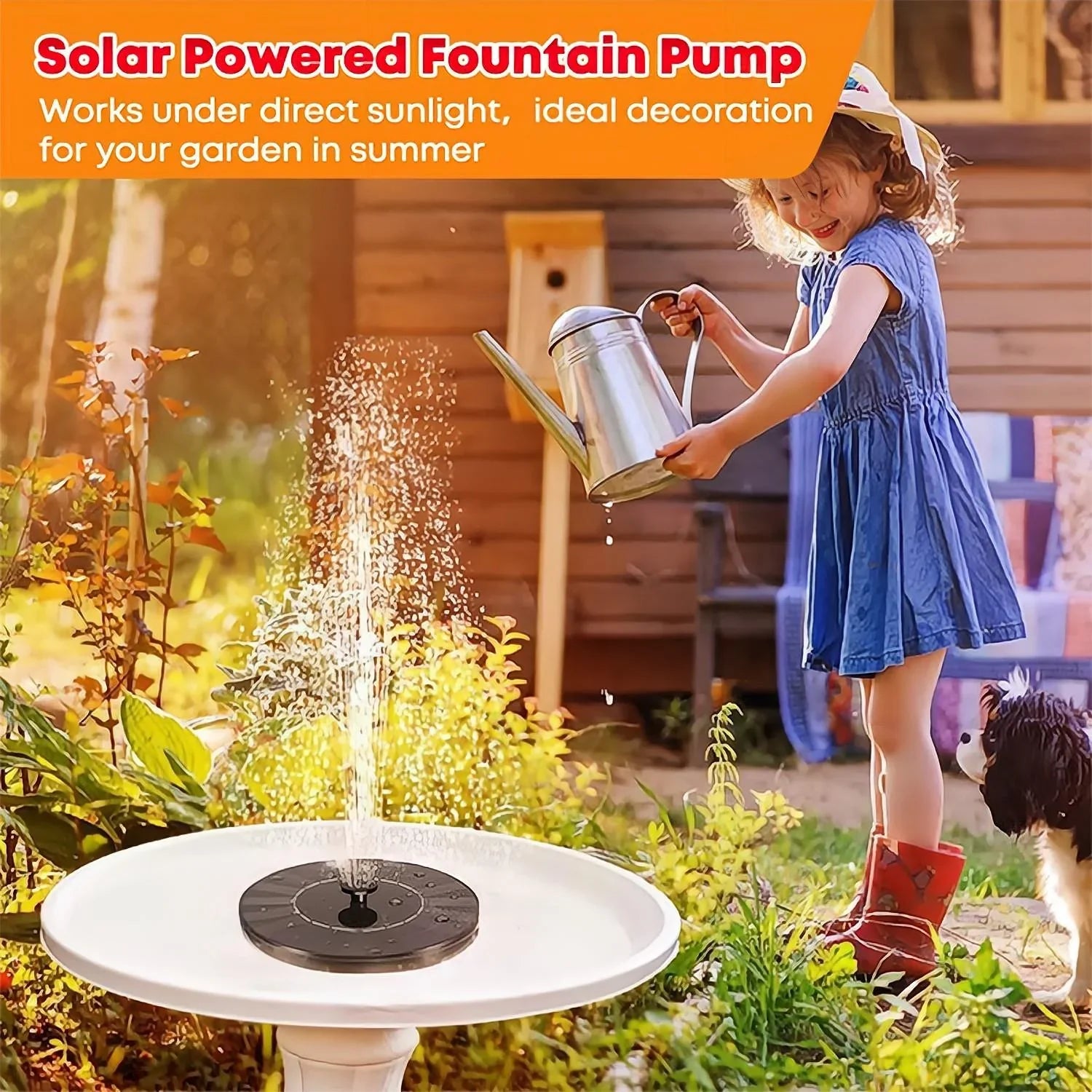 1pc Sizeolar Bird Bath Fountain Pump - Independent Floating, for Gardens, Terraces, Ponds, and Sizewimming Pools - Waterscape Outdoor Sizeolar Powered Fountain