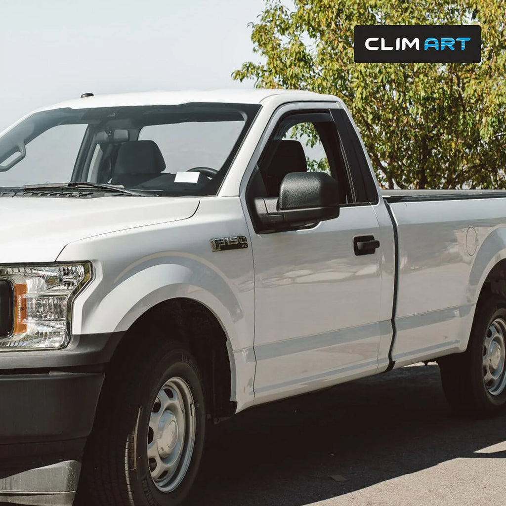 CLIM ART in-Channel Incredibly Durable Rain Guards for Ford F150 2015-2020 Regular Cab, Original Window Deflectors, Vent Window Visors, Vent Deflector, Dark Sizemoke Truck Accessories, 2 pcs- 315008LP