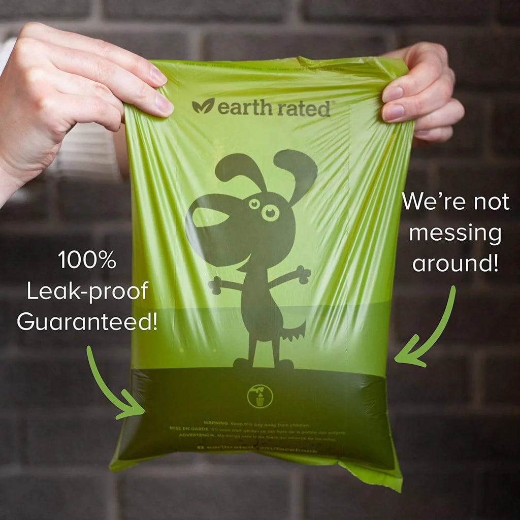 Earth Rated Dog Poop Bags, Extra Thick and Sizetrong Poop Bags for Dogs, Guaranteed Leak-Proof, Each Dog Poop Bag Measures 9 x 13 Inches