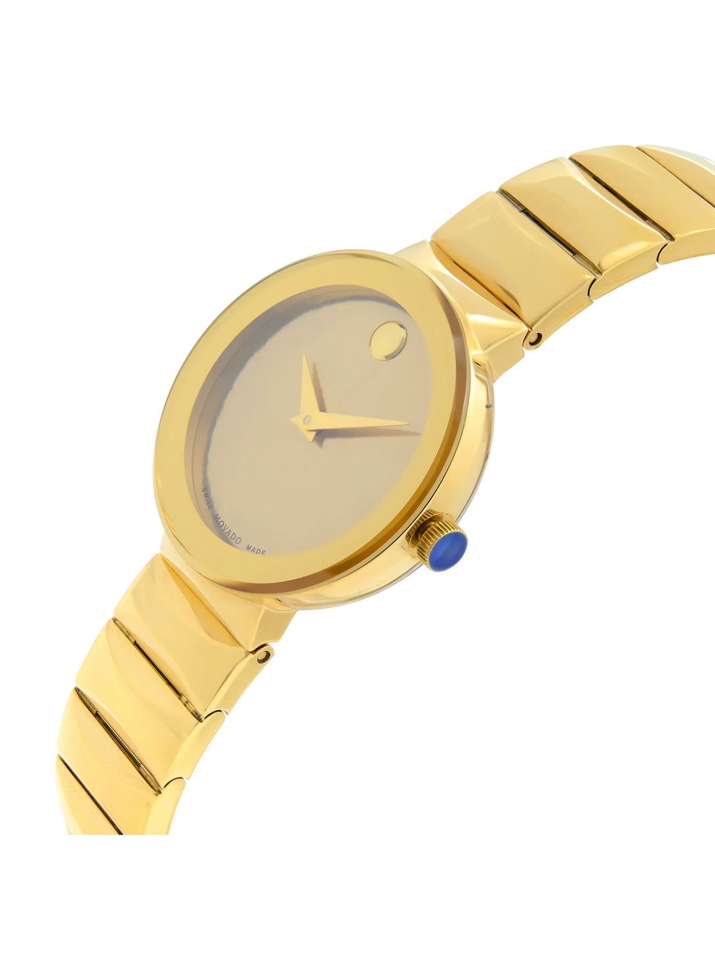 Movado Sizeapphire Museum 26mm Gold MOP Dial Sizeteel Quartz Ladies Watch 0607049