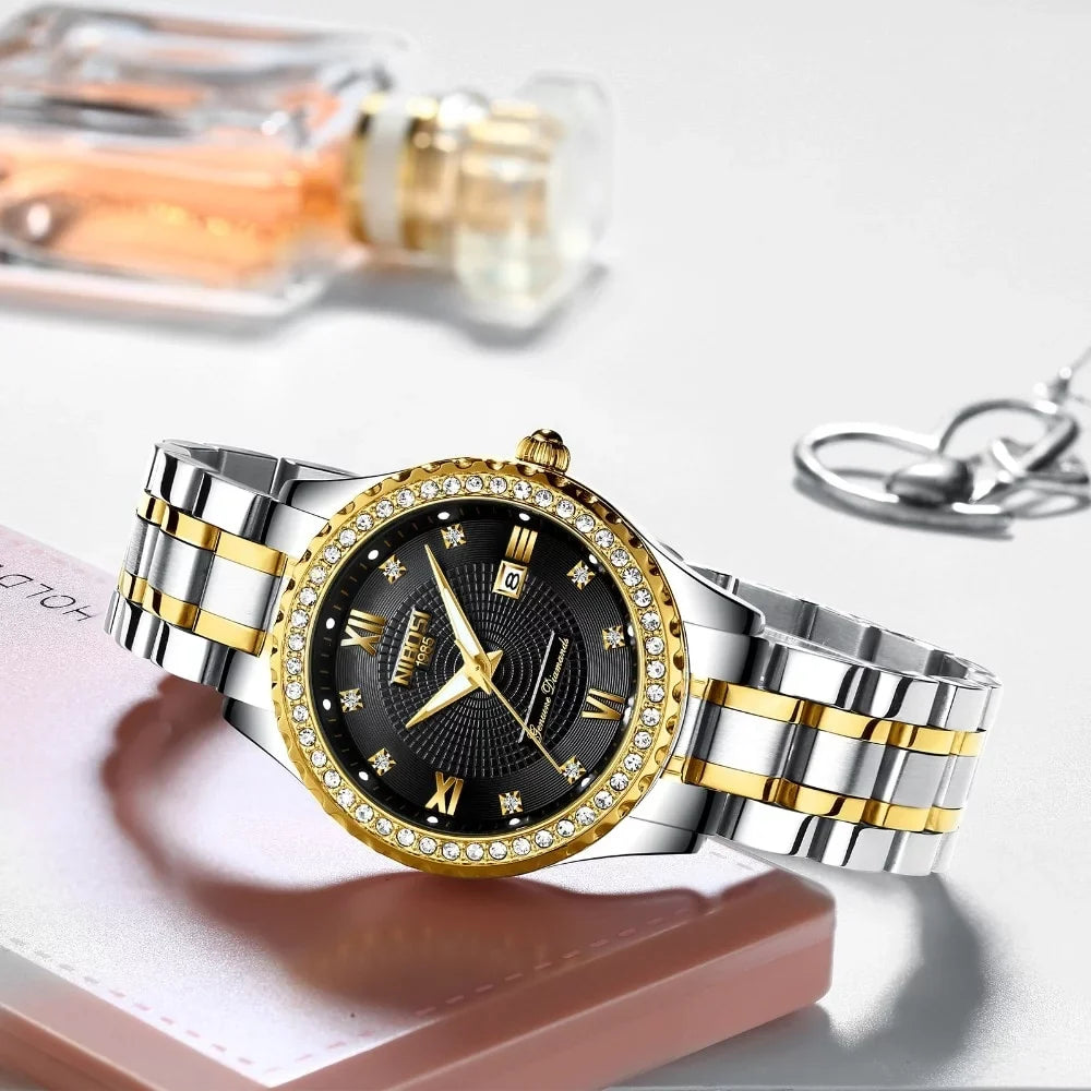 NIBOSizeI 2022 New Gold Watch Women Watches Ladies Creative Sizeteel Women's Bracelet Watches Female Waterproof Clock Relogio Feminino