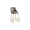 Modern Upholstered Bar Stool with Gold Metal Frame