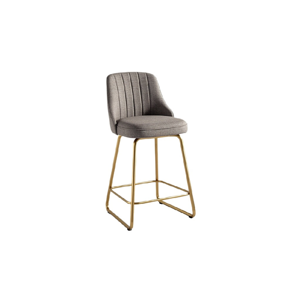 Modern Upholstered Bar Stool with Gold Metal Frame