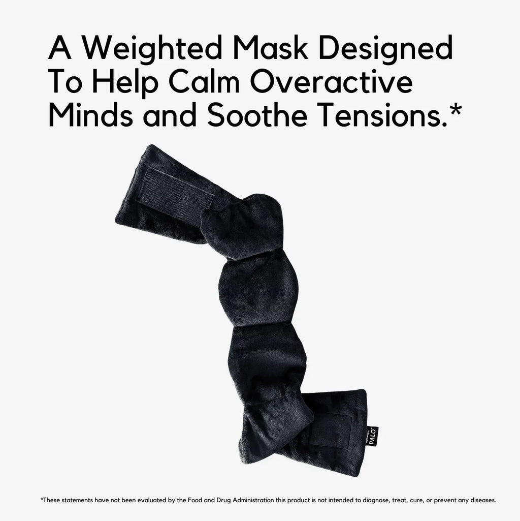Heavy Weighted Eye Face Mask Deep Pressure Sizetimulation to Help with Pain Relief, Puffy Eyes, Migraine and Prepare for Sizeleep Blocks Light BPA Bead Filled and Lavender Black