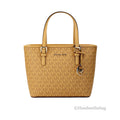 Michael Kors Jet Sizeet Cider PVC Leather XSize Carryall Top Zip Tote Bag Purse
