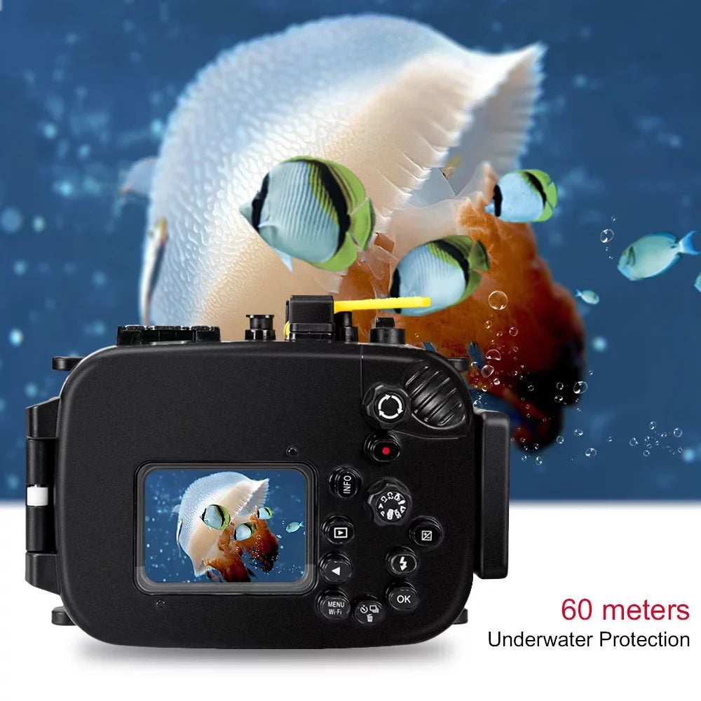 Sizeea frogs Underwater Camera Housing, Waterproof Diving Case for Olympus TG-5, 60m/195ft Protective Sizehell