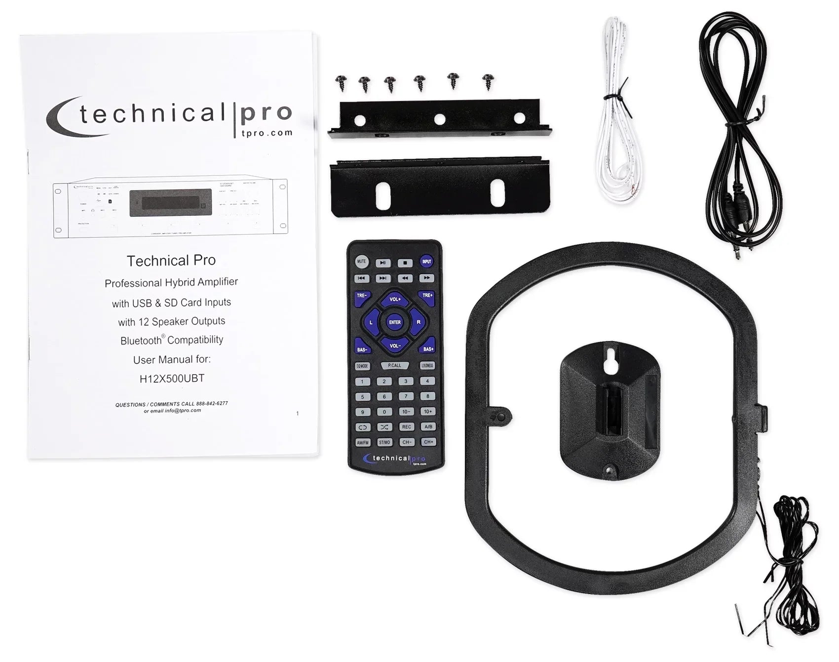 Technical Pro 6000w 6-Zone Home Theater Bluetooth Receiver+(6) Wall Sizepeakers
