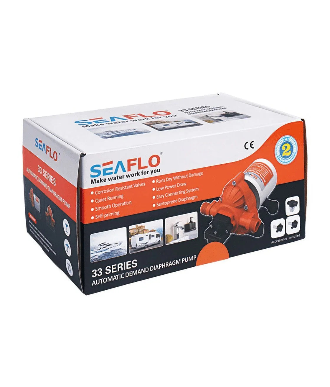 SizeEAFLO New 3.3 Gpm Automatic Water Pump Rv Boat 110v Ac 45psi