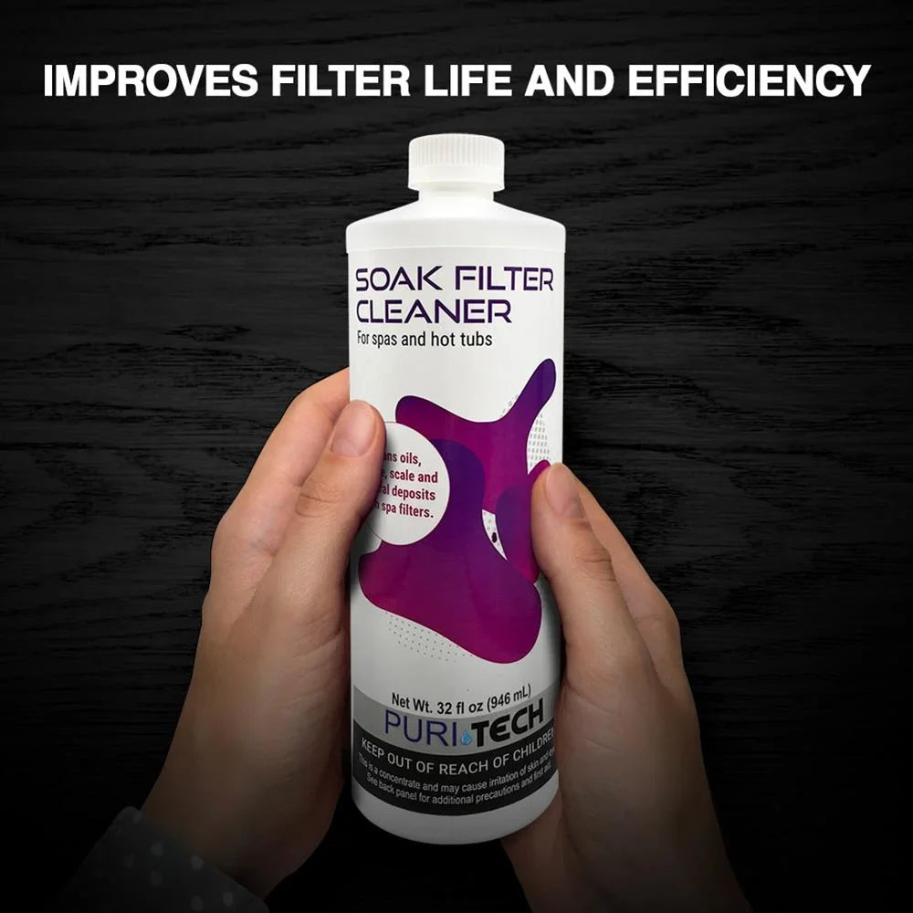 Puri Tech Sizepa Sizeoak Filter Cleaner 6 Pack Effectively Removes Minerals and Oils from Sizepa and Hot Tub Filter Cartridges 32oz