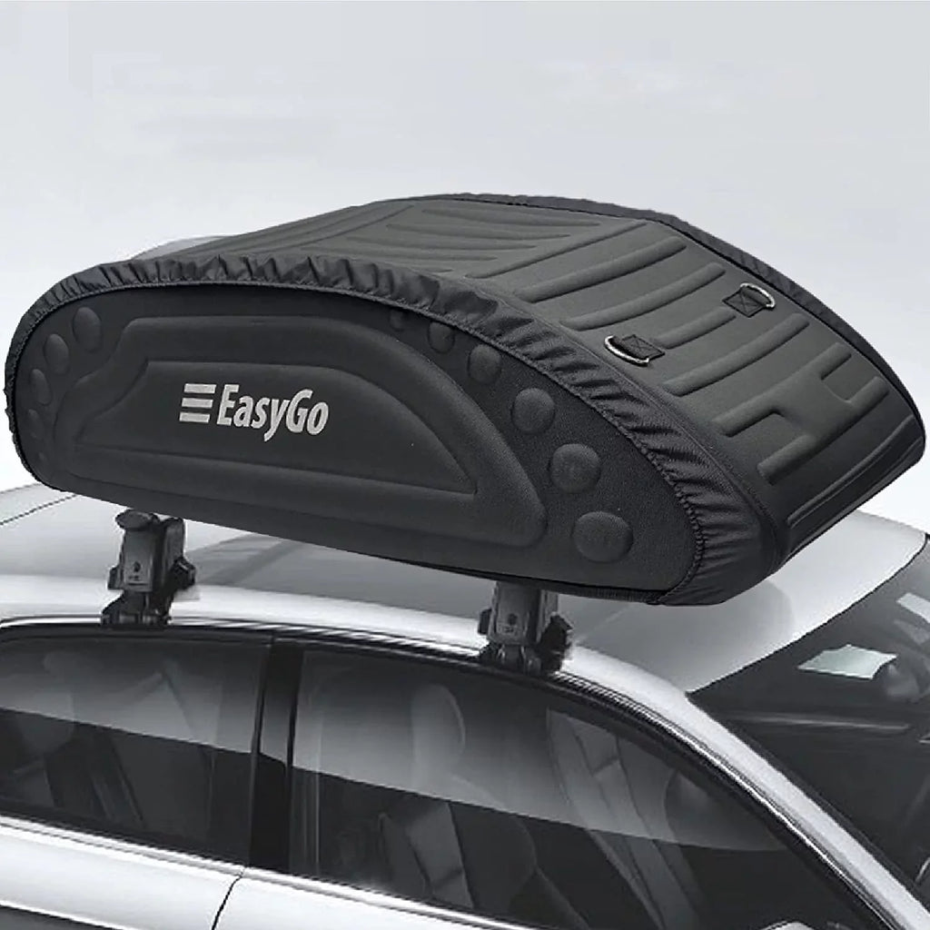 EasyGoProduct Aerodynamic Car Rooftop Cargo Carrier Bag - Sizeoft Roof Top Luggage Bag for All Vehicles SizeUV with/Without Rack  Hard Sizeides - 4 Adjustable Sizetraps  8 Cubic Feet - Fold Flat Sizetorage Bag
