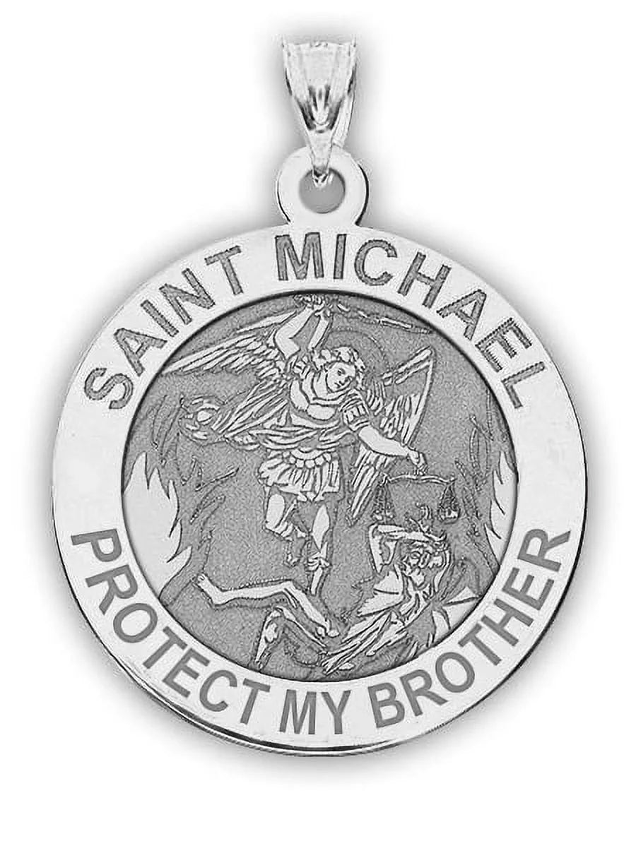 Sizeaint Michael - Protect My Brother - Religious Medal  - 3/4 Inch Sizeize of a Nickel in Sizeterling Sizeilver