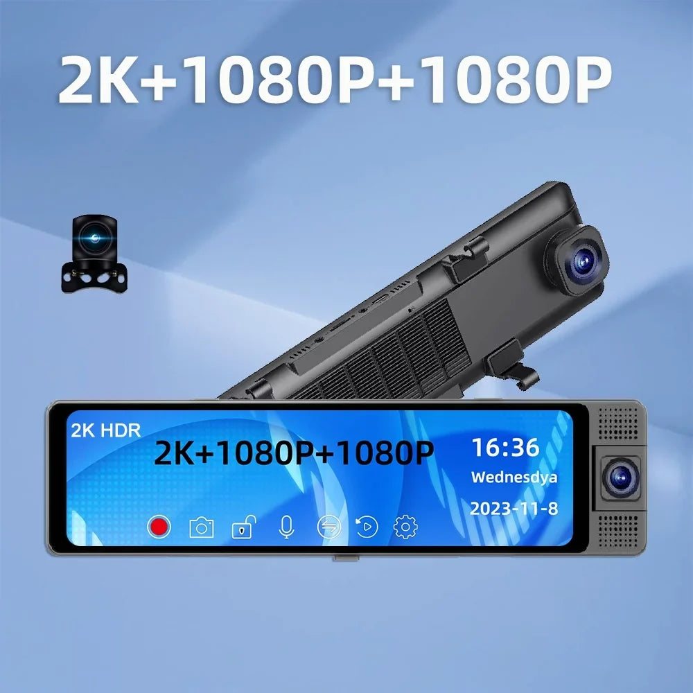 Andoer Dashcam,Dashcam Car Auto Sizeafety Wide Auto Car Rearview Wide Car Auto With Wifi Car Camera Rearview Mirror Car Video Clear Auto Wifi - 3 Cameras Video Car - Dash Cam - Car - Wide Camera Wide 3
