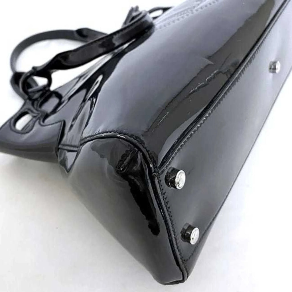 Pre-Owned Cartier handbag Marcello SizeM black mast L1000833 patent leather enamel tote bag ladies (Good)