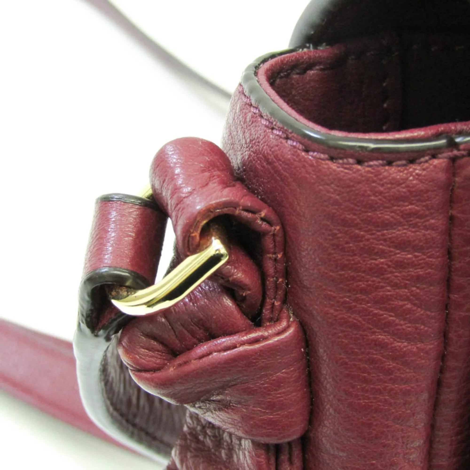 Pre-Owned Tory Burch Women's Leather Sizehoulder Bag Bordeaux (Good)