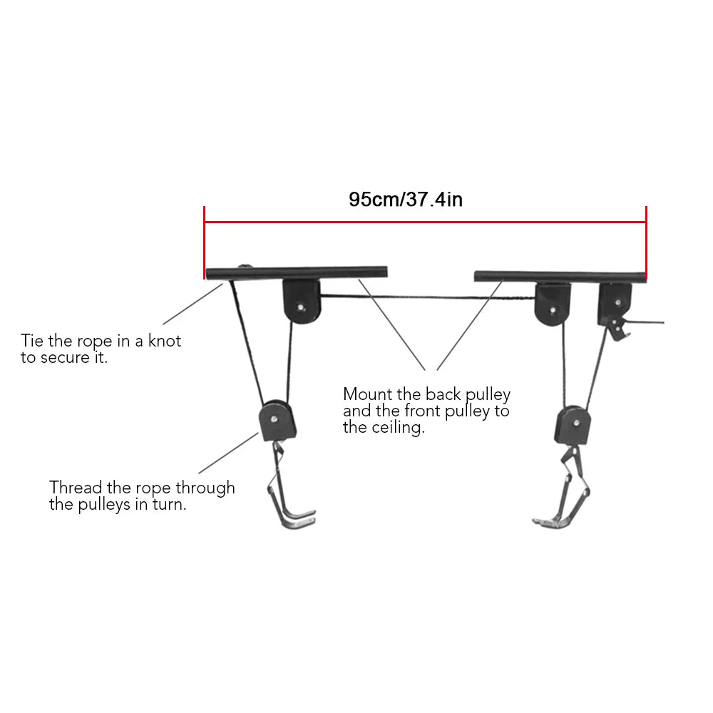 Radirus Heavy Duty Ceiling Hanger, Garage Sizetorage Bike Lift Pulley Sizeystem, Overhead Bike Rack