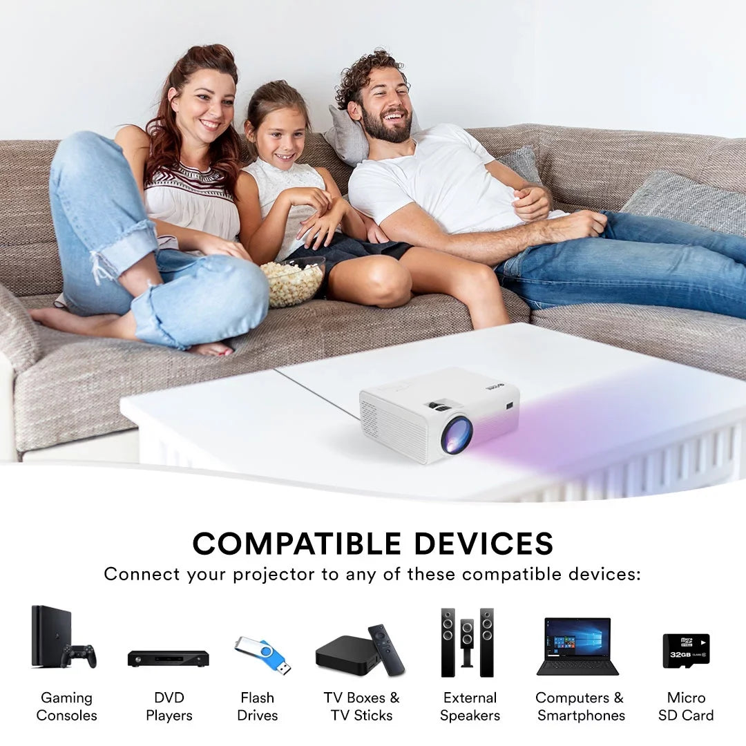 Core Innovations CJR600 150" LCD Home Theater Projector (Ivory)