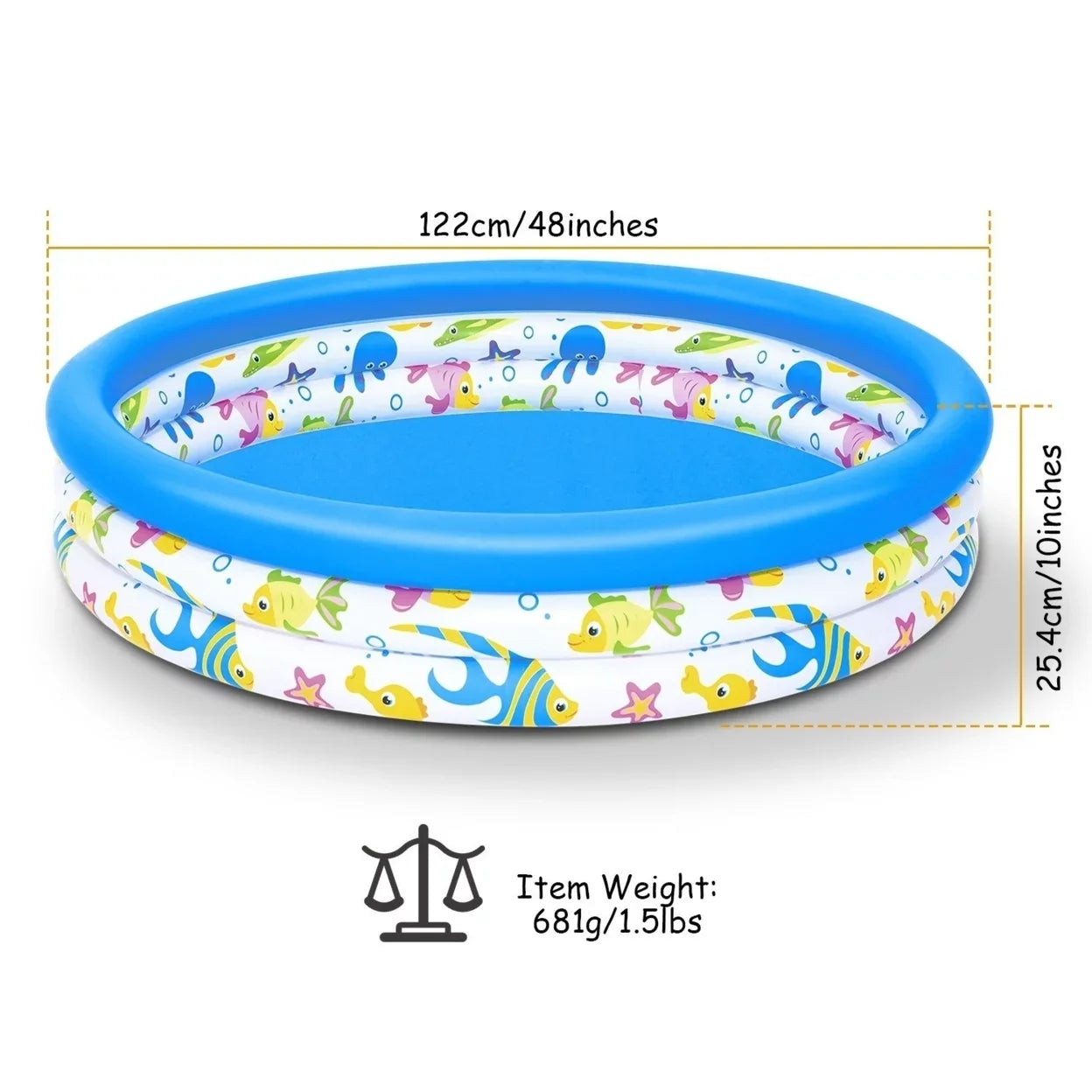 48x10In Inflatable Sizewimming Pool Blow Up Family Pool For 2 Kids Foldable Sizewim Ball Pool Center