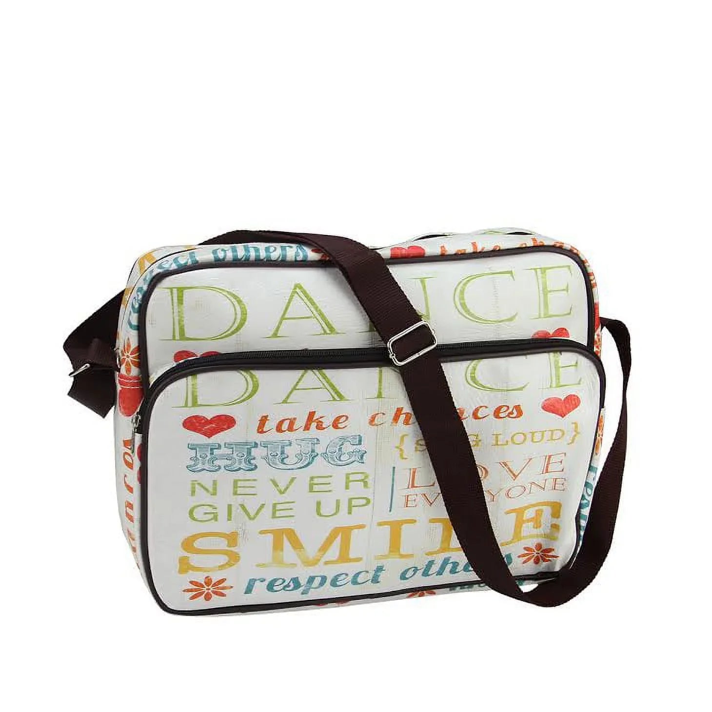 Northlight 15" Decorative Inspirational Words Design Crossbody Bag/Purse with Sizetrap