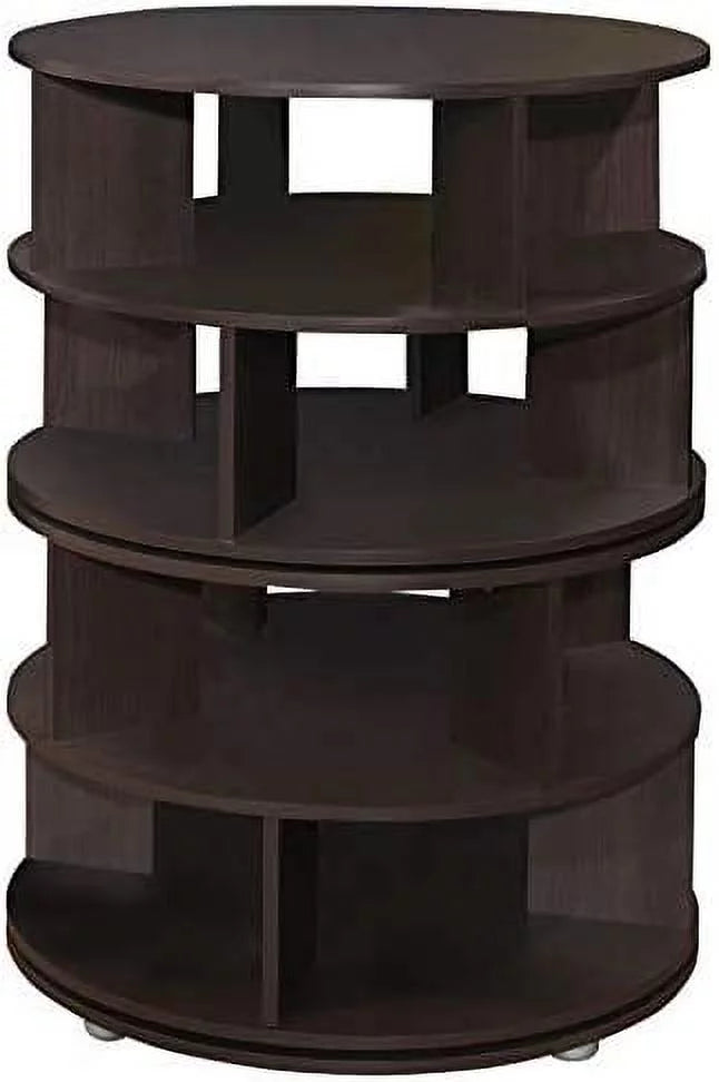 4-Tier Revolving Lazy Sizeusan Sizehoe Rack Sizetorage Organizer (Chocolate)