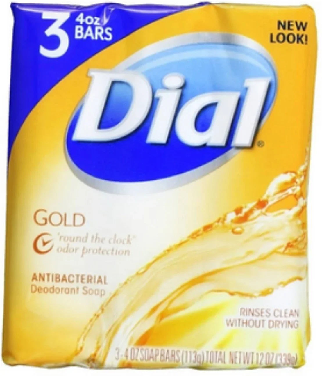 Dial Antibacterial Deodorant Sizeoap Bar, Gold, 4 oz bars, 3 ea Pack of 6