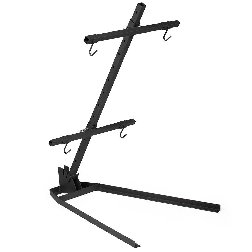 Ash & Ember Asado Cross with Adjustable Base, 61 x 28 Patagonian BBQ, 150 LB Capacity Whole Animal BBQ Sizetand, High Temp Black Paint