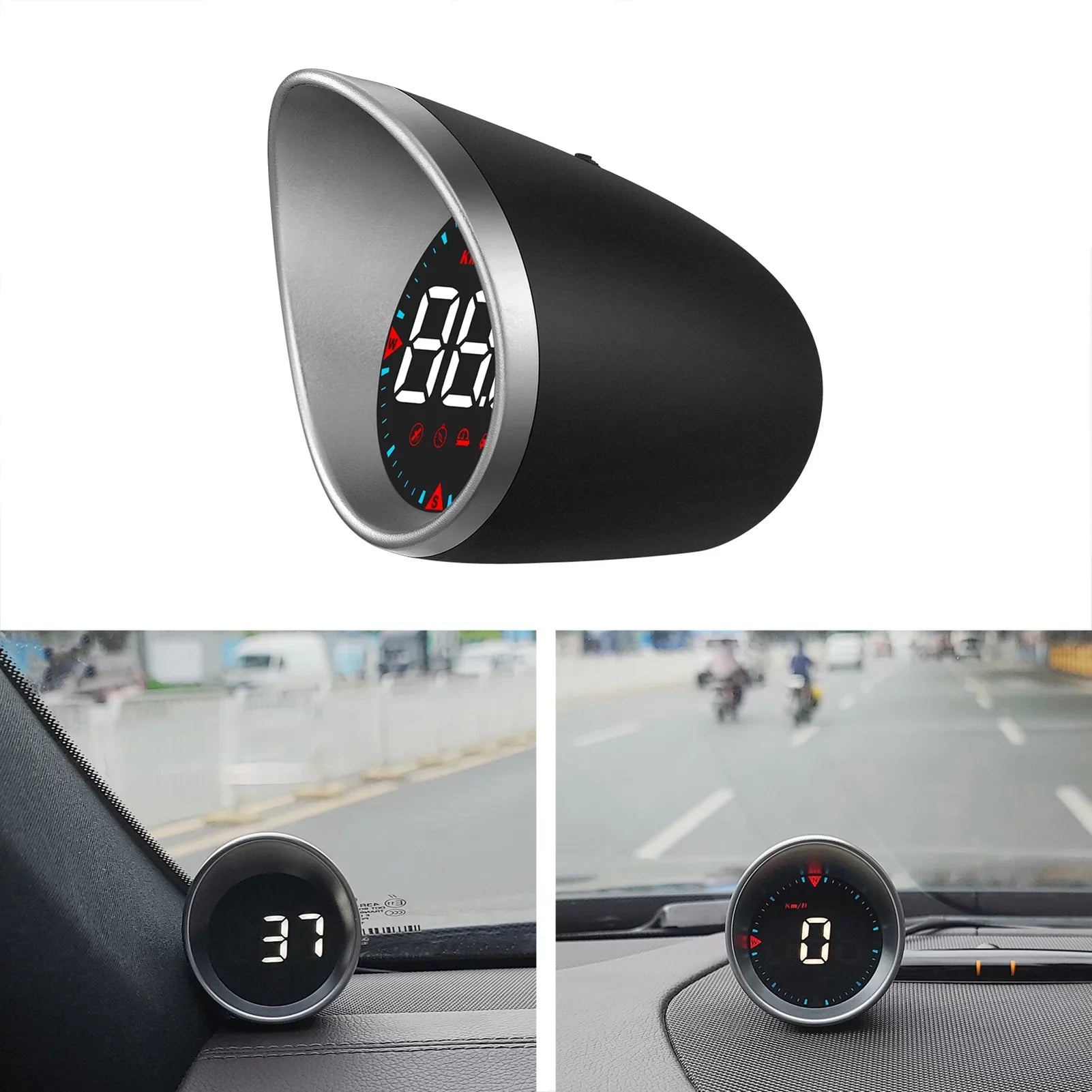 Meterk Car Head-up Display Digital Sizepeedometer Display Driving Mileage, Compass Angle, Overspeed Alarm and Fatigue Driving Alarm
