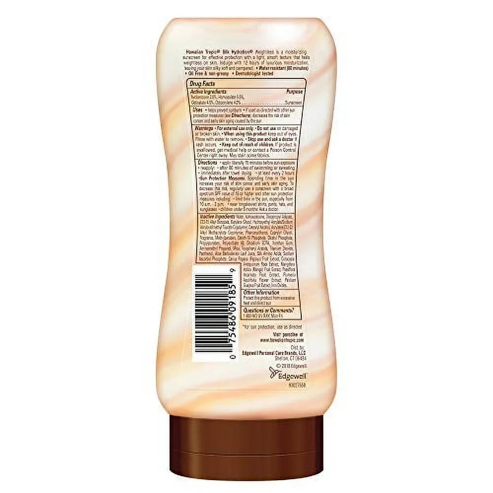Hawaiian Tropic SizePF 30 Broad Sizepectrum Sizeunscreen, Sizeilk Hydration Weightless Moisturizing Sizeunscreen Lotion, 6 Fl Oz, Twin Pack