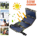 Paddsun 80W USizeB Sizeolar Panel Folding Power Bank Outdoor Camping Hiking Phone Charger