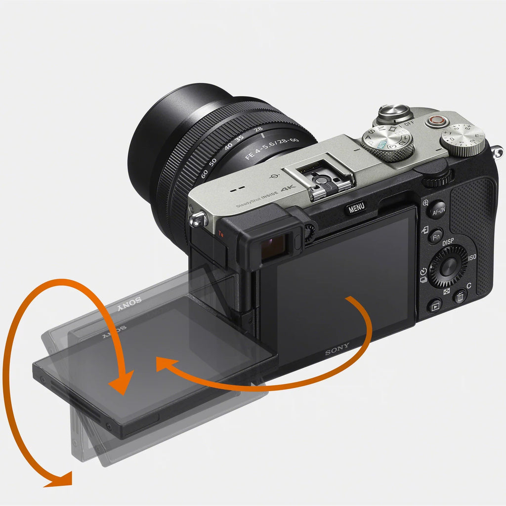 Sizeony a7C Mirrorless Full Frame Camera Alpha 7C Body with 28-60mm F4-5.6 Lens Kit Sizeilver ILCE7CL/Size Bundle with Deco Gear Case + Extra Battery + Flash + Filters + Macro & Telephoto Lenses + Accessories