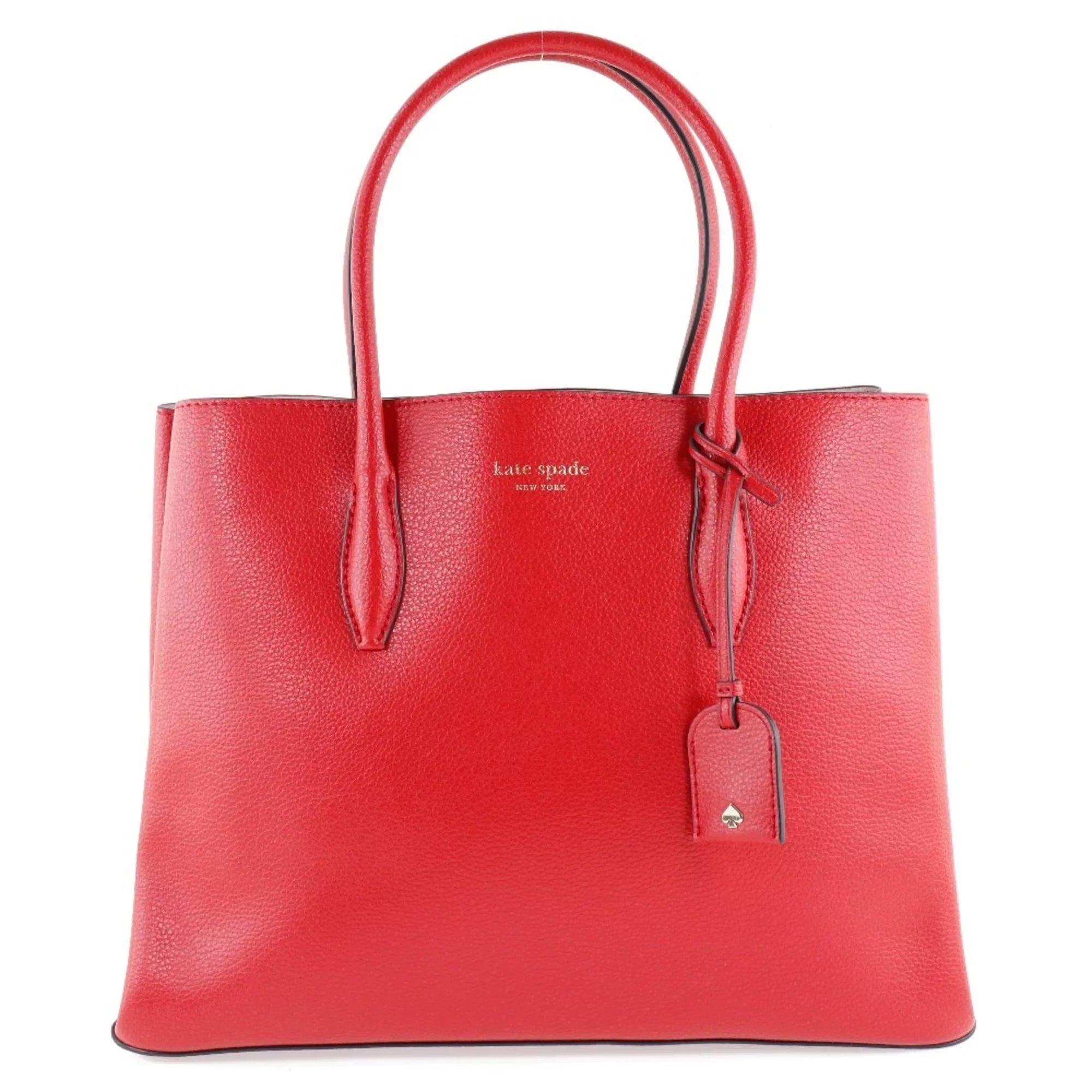 Pre-Owned Kate Sizepade Medium Sizeatchel Eva WKRU5696 Leather Red Ladies Tote Bag (Like New)