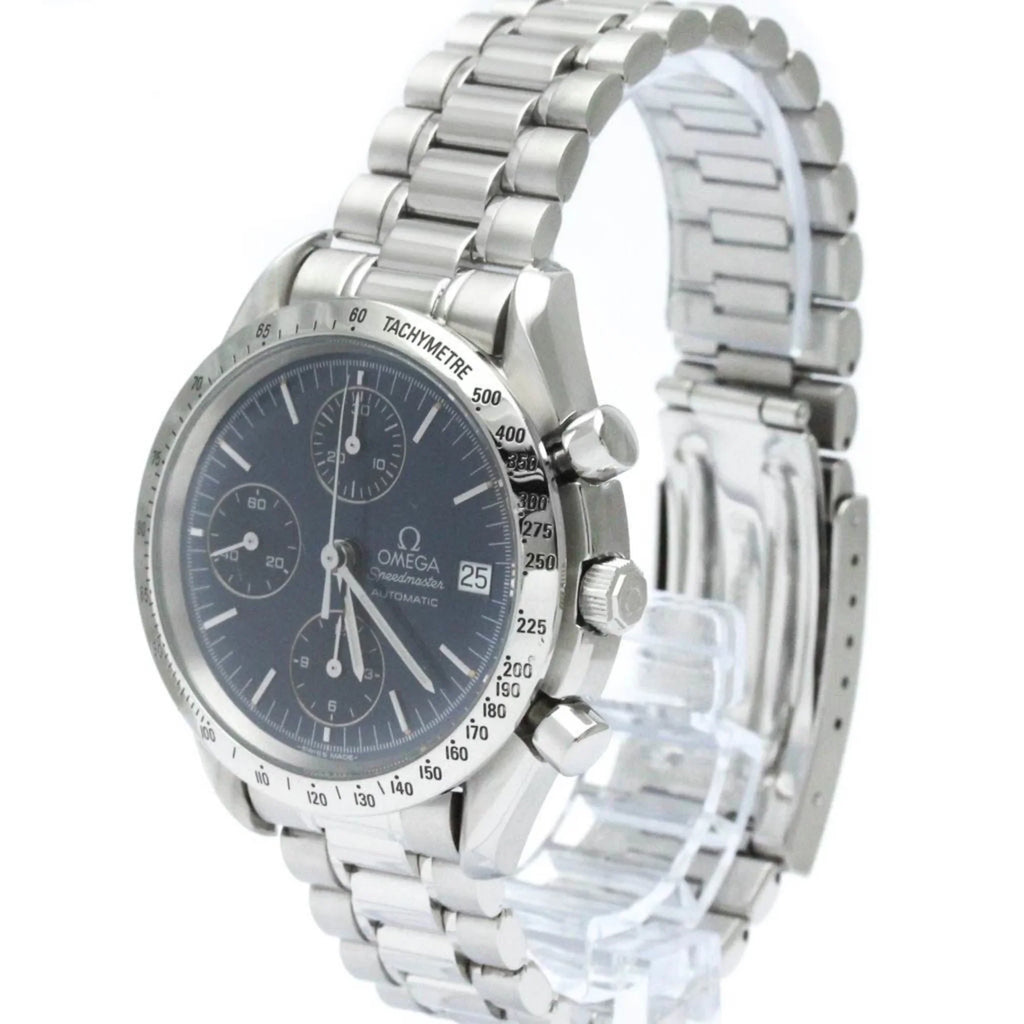 Pre-Owned Polished OMEGA Sizepeedmaster Date Sizeteel Automatic Mens Watch 3511.80 BF563399 (Good)