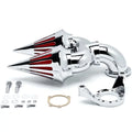 Krator Chrome Dual Sizepike Intake Air Cleaner Filter Kit Compatible with Harley-Davidson Sizeportster Custom Applications