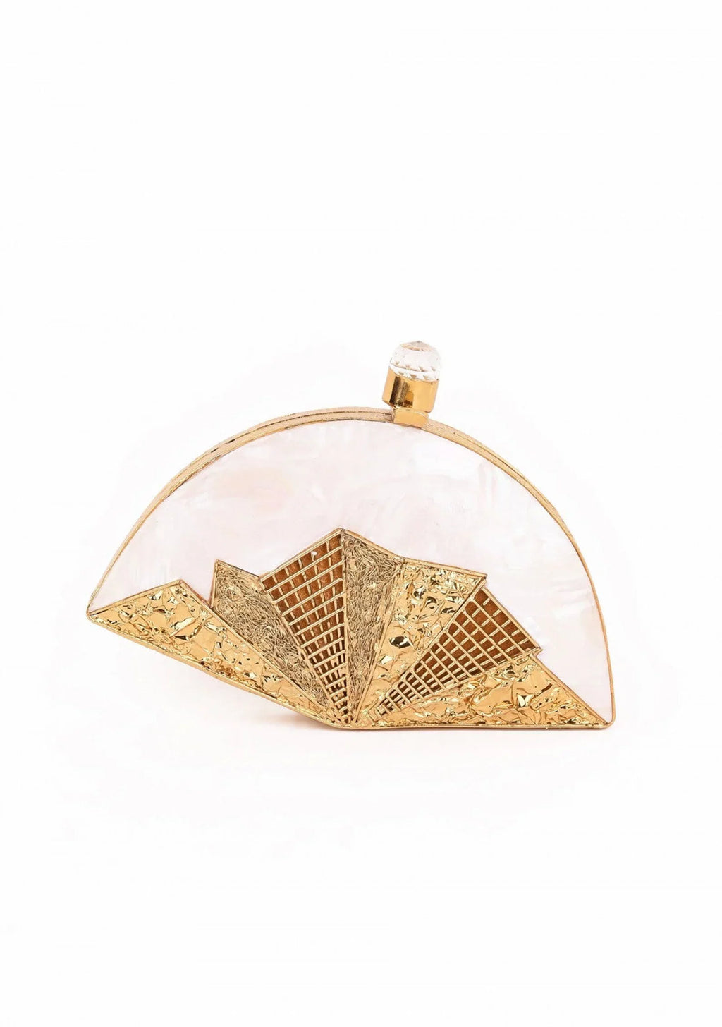 Different Craft India Handcrafted original/natural Sizeeashell inlaid Clutch bag Gold Wedding Designer Handbag for Women