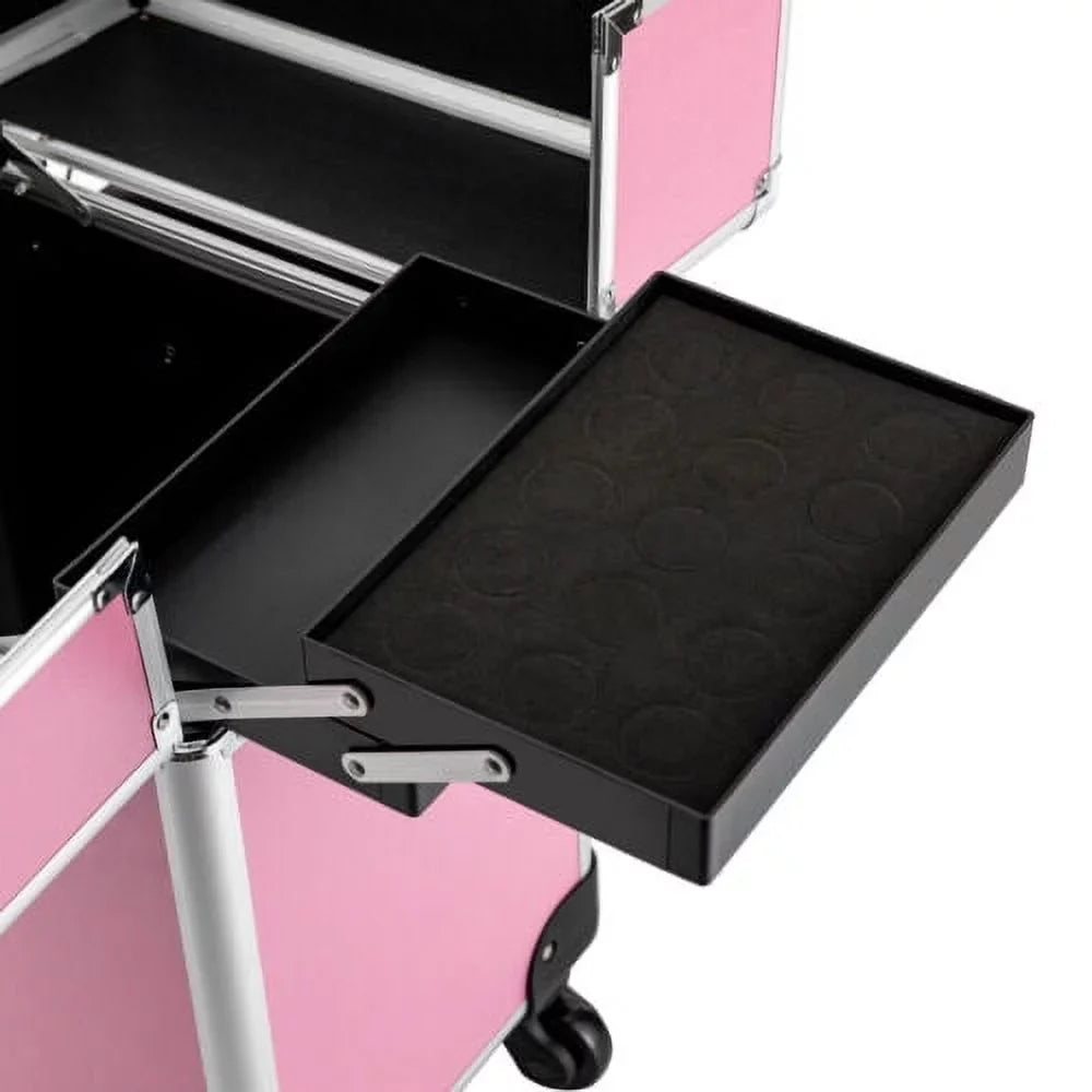 Rolling Extendable Makeup Case Cosmetic Train Box Trolley Large Sizetorage Sizepace