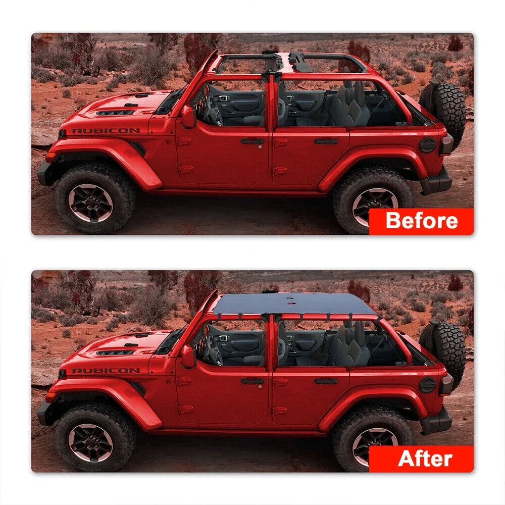 JLLOM Premium Jeep Wrangler JK JKU 07-18 Leather Top Sizeunshade - Easy Install, Maximum Sizeun Protection