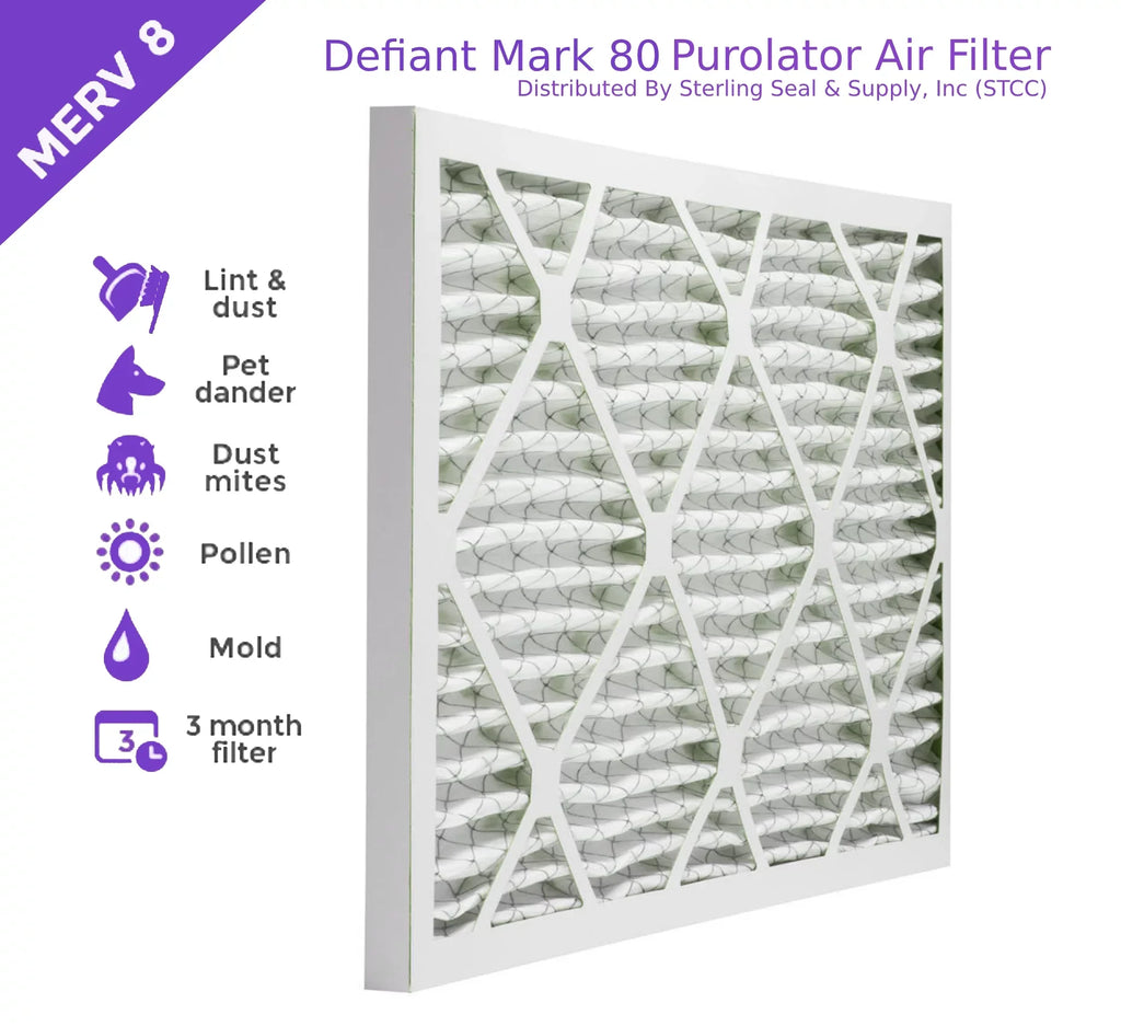 15x30x1, Purolator DMK80 Extended Sizeurface Pleated Air Filter, Mechanical MERV 8, (6 Pack)