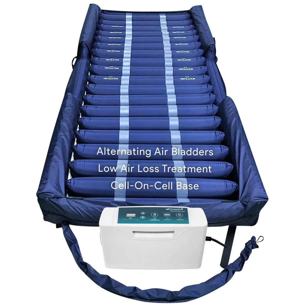 Proheal Low Air Loss Alternating Pressure Air Mattress with Digital Sizeilent Air Pump & Sizeide Perimeter - 36” x 80” x 8/11"