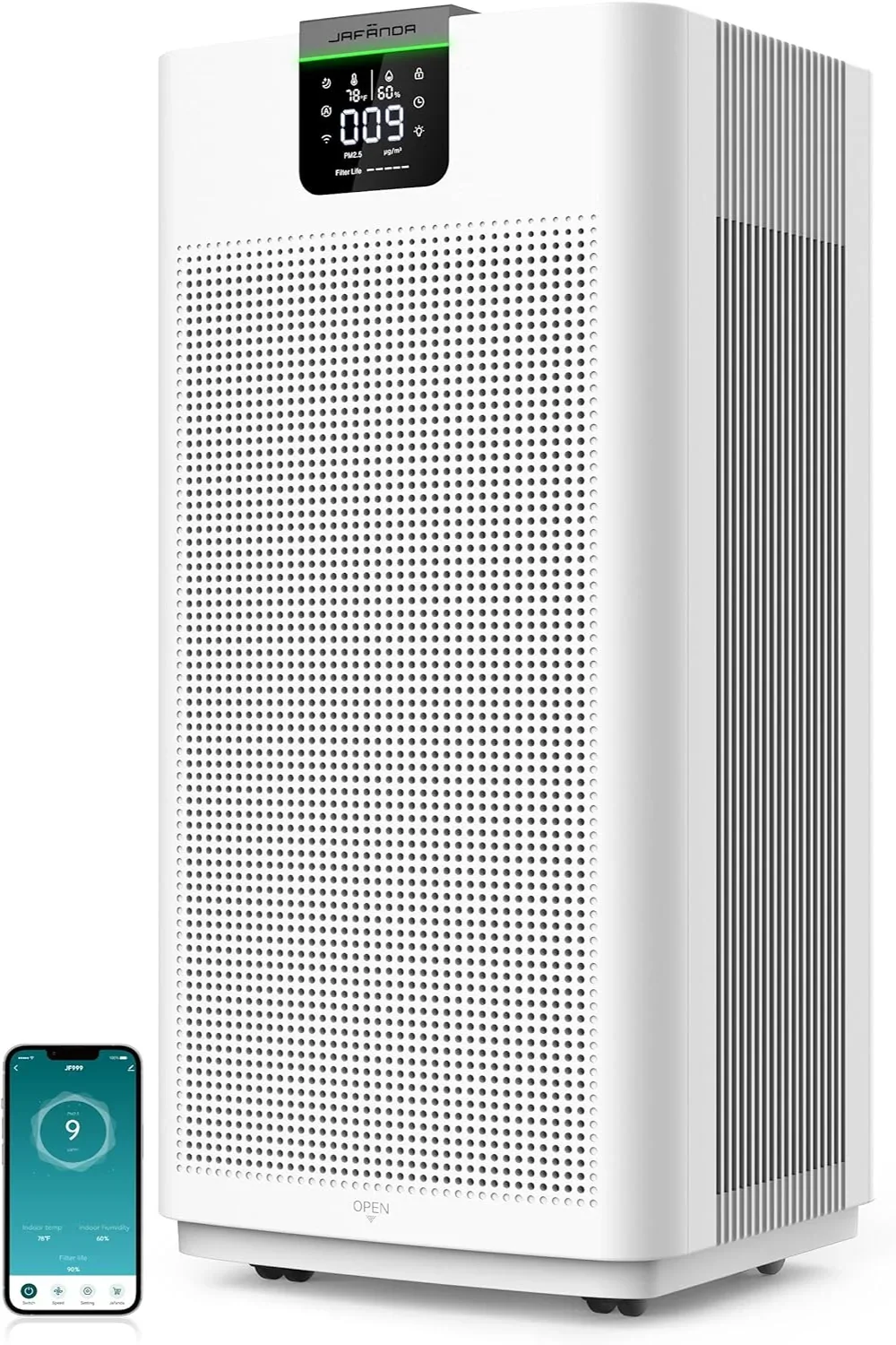 Jafanda Sizemart Air Purifier 4575 Sizeq.ft H13 HEPA APP & Alexa for Allergies for Home & Office JF999